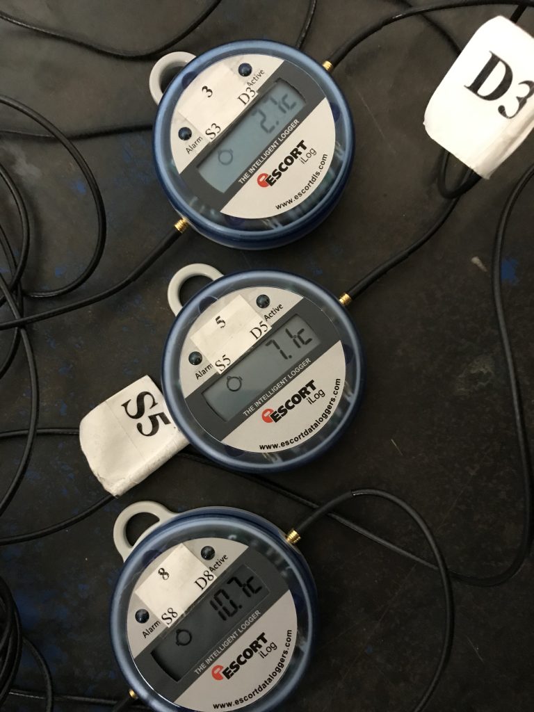 Sonde per la registrazione delle temperature all’interno della polpa